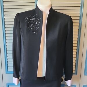 Vintage Positive Attitude Black Sequin-Embellished Blazer